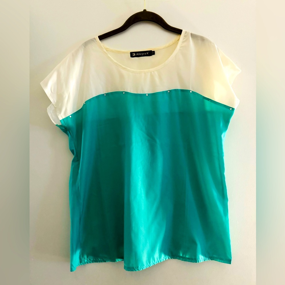 Allegra K two tone blouse